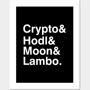 Crypto, Hodl, Moon Posters and Art